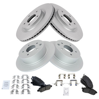 TRQ® - Front and Rear Disc Brake Kit with Ceramic Pads