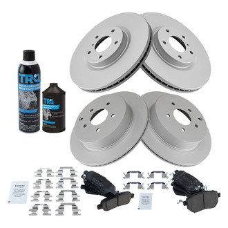 TRQ® - Front and Rear Disc Brake Kit with Ceramic Pads
