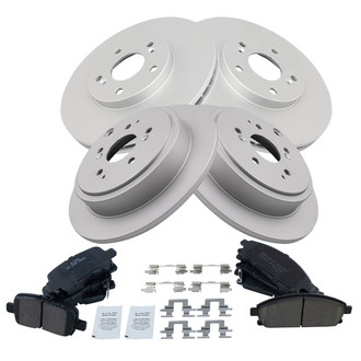 TRQ® - Front and Rear Disc Brake Kit with Ceramic Pads