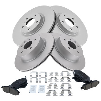 TRQ® - Front and Rear Disc Brake Kit with Ceramic Pads