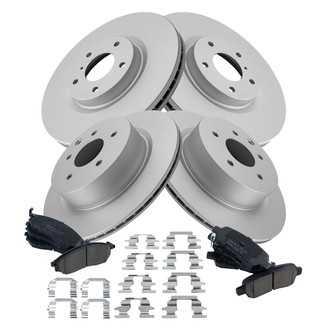 TRQ® - Front and Rear Disc Brake Kit with Ceramic Pads