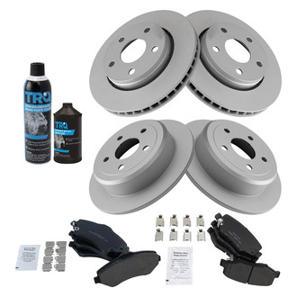 TRQ® - Front and Rear Disc Brake Kit with Ceramic Pads