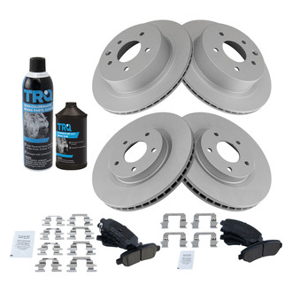 TRQ® - Front and Rear Disc Brake Kit with Ceramic Pads