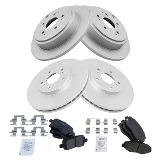 TRQ® - Front and Rear Disc Brake Kit with Ceramic Pads