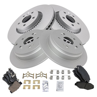 TRQ® - Front and Rear Disc Brake Kit with Ceramic Pads