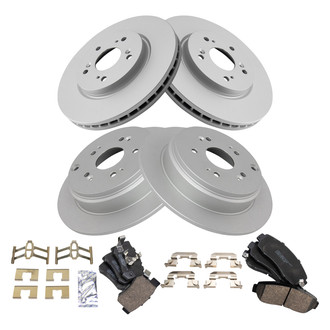 TRQ® - Front and Rear Disc Brake Kit with Ceramic Pads