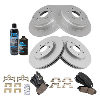 TRQ® - Front and Rear Disc Brake Kit with Ceramic Pads
