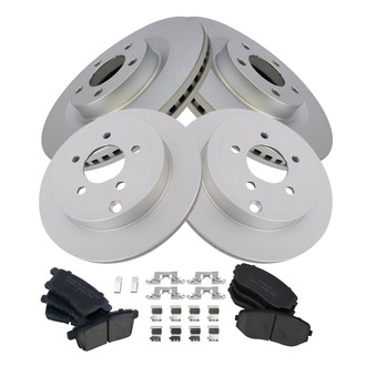 TRQ® - Front and Rear Disc Brake Kit with Ceramic Pads