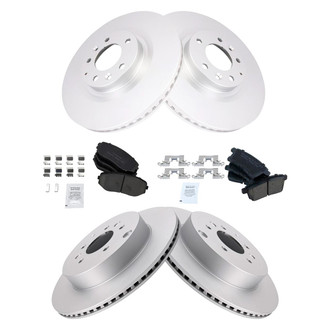 TRQ® - Front and Rear Disc Brake Kit with Ceramic Pads