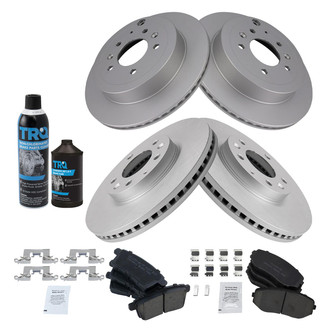 TRQ® - Front and Rear Disc Brake Kit with Ceramic Pads