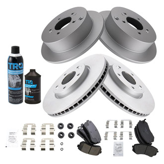 TRQ® - Front and Rear Disc Brake Kit with Ceramic Pads