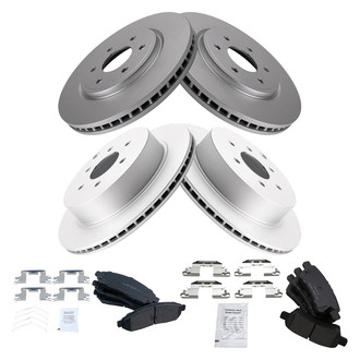 TRQ® - Front and Rear Disc Brake Kit with Ceramic Pads