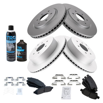 TRQ® - Front and Rear Disc Brake Kit with Ceramic Pads