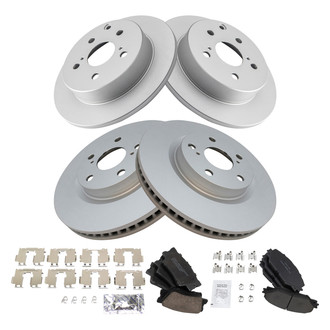 TRQ® - Front and Rear Disc Brake Kit with Ceramic Pads