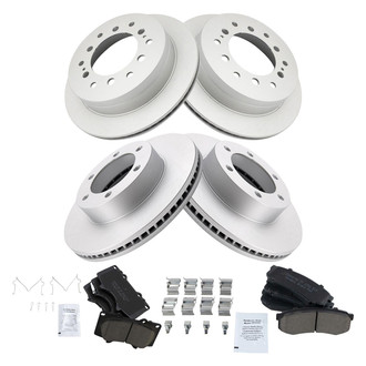 TRQ® - Front and Rear Disc Brake Kit with Ceramic Pads