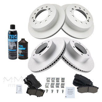 TRQ® - Front and Rear Disc Brake Kit with Ceramic Pads