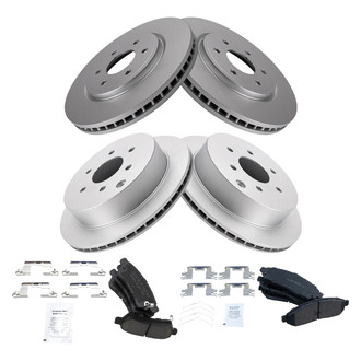 TRQ® - Front and Rear Disc Brake Kit with Ceramic Pads