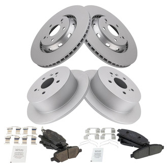 TRQ® - Front and Rear Disc Brake Kit with Ceramic Pads