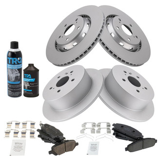 TRQ® - Front and Rear Disc Brake Kit with Ceramic Pads