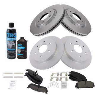 TRQ® - Front and Rear Disc Brake Kit with Ceramic Pads