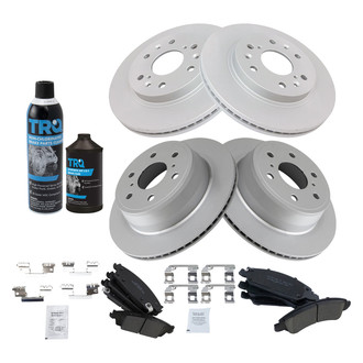 TRQ® - Front and Rear Disc Brake Kit with Ceramic Pads
