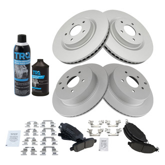TRQ® - Front and Rear Disc Brake Kit with Ceramic Pads