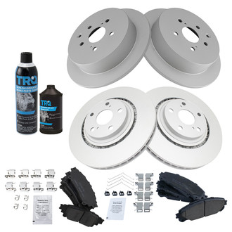 TRQ® - Front and Rear Disc Brake Kit with Ceramic Pads