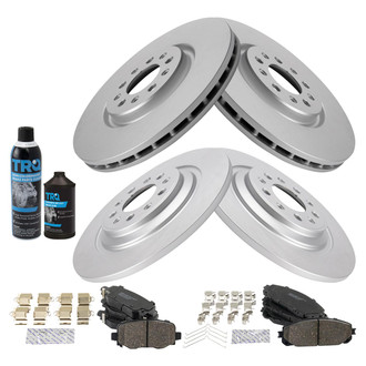 TRQ® - Front and Rear Disc Brake Kit with Ceramic Pads