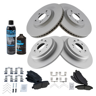 TRQ® - Front and Rear Disc Brake Kit with Ceramic Pads