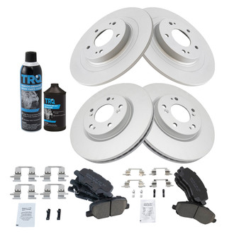 TRQ® - Front and Rear Disc Brake Kit with Ceramic Pads