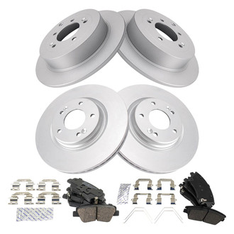 TRQ® - Front and Rear Disc Brake Kit with Ceramic Pads