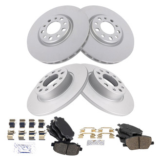 TRQ® - Front and Rear Disc Brake Kit with Ceramic Pads
