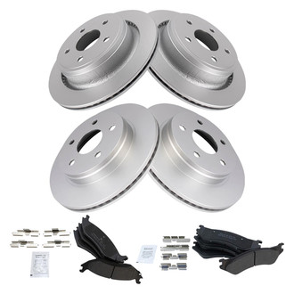 TRQ® - Front and Rear Disc Brake Kit with Semi-Metallic Pads