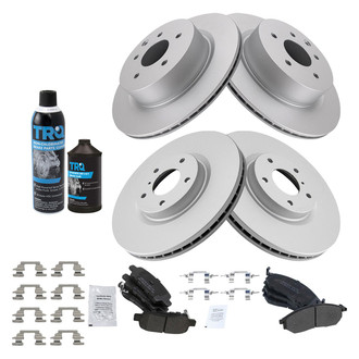TRQ® - Front and Rear Disc Brake Kit with Semi-Metallic Pads