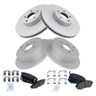 TRQ® - Front and Rear Disc Brake Kit with Semi-Metallic Pads