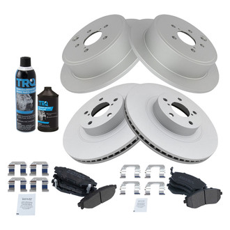 TRQ® - Front and Rear Disc Brake Kit with Semi-Metallic Pads