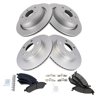 TRQ® - Front and Rear Disc Brake Kit with Semi-Metallic Pads