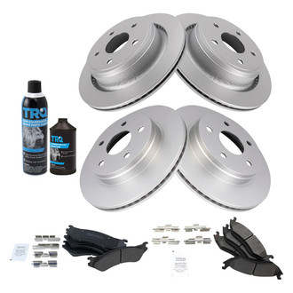 TRQ® - Front and Rear Disc Brake Kit with Semi-Metallic Pads