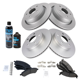 TRQ® - Front and Rear Disc Brake Kit with Semi-Metallic Pads