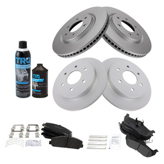 TRQ® - Front and Rear Disc Brake Kit with Semi-Metallic Pads