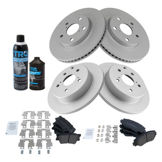 TRQ® - Front and Rear Disc Brake Kit with Semi-Metallic Pads