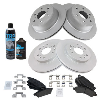 TRQ® - Front and Rear Disc Brake Kit with Semi-Metallic Pads