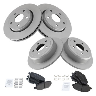 TRQ® - Front and Rear Disc Brake Kit with Semi-Metallic Pads
