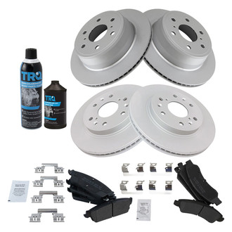 TRQ® - Front and Rear Disc Brake Kit with Semi-Metallic Pads