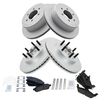 TRQ® - Front and Rear Disc Brake Kit with Semi-Metallic Pads