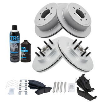 TRQ® - Front and Rear Disc Brake Kit with Semi-Metallic Pads