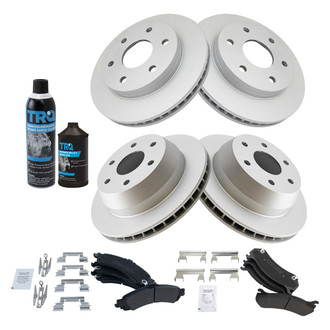 TRQ® - Front and Rear Disc Brake Kit with Semi-Metallic Pads
