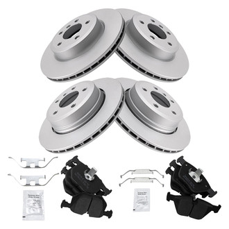 TRQ® - Front and Rear Disc Brake Kit with Semi-Metallic Pads