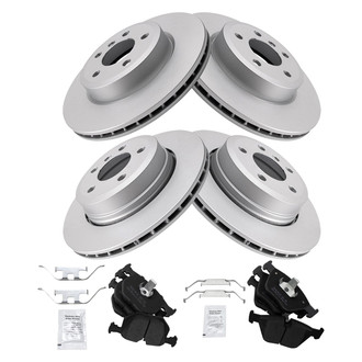 TRQ® - Front and Rear Disc Brake Kit with Semi-Metallic Pads