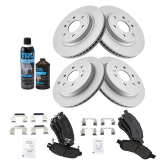 TRQ® - Front and Rear Disc Brake Kit with Semi-Metallic Pads